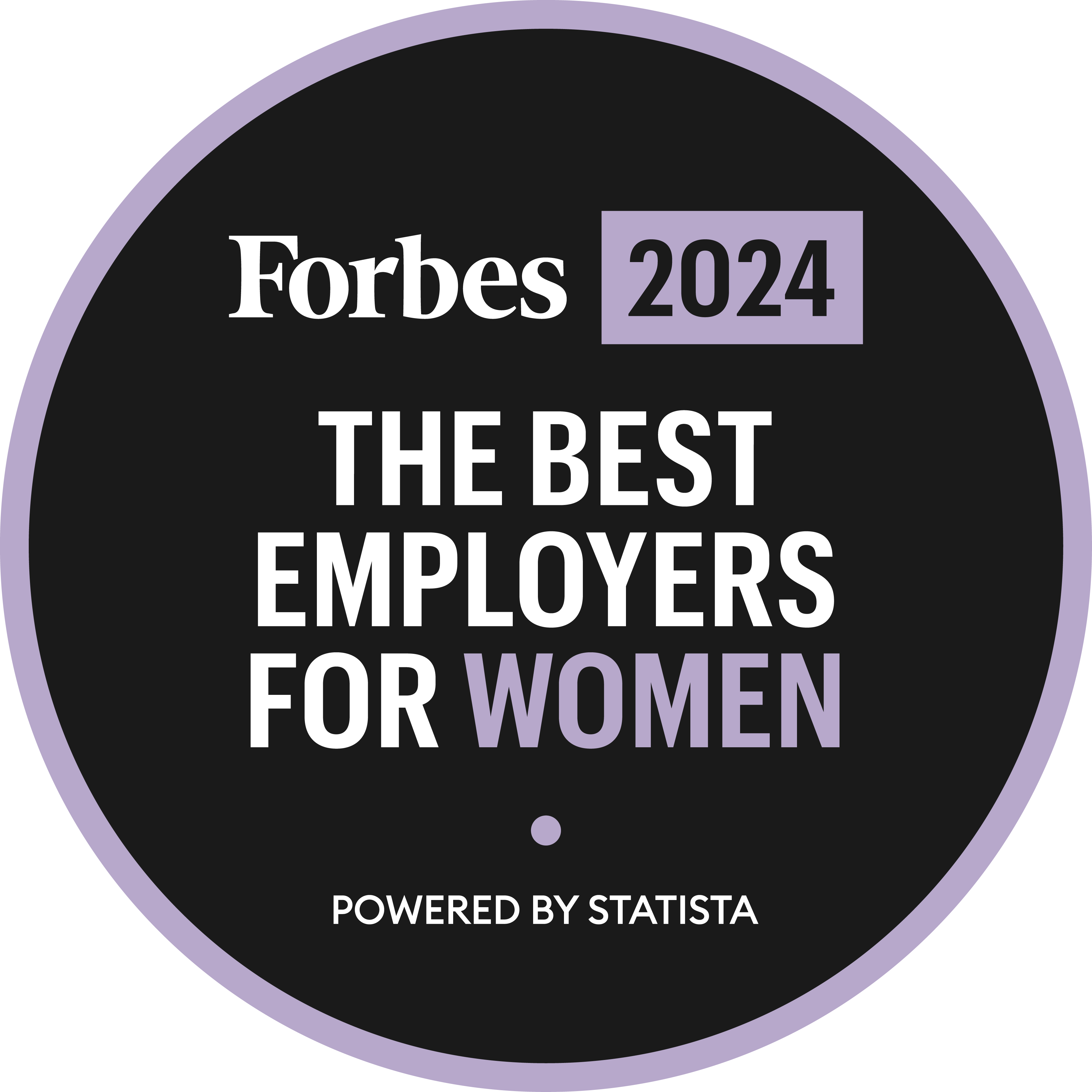 The badge for Forbes 2024 The Best Employers For Women.