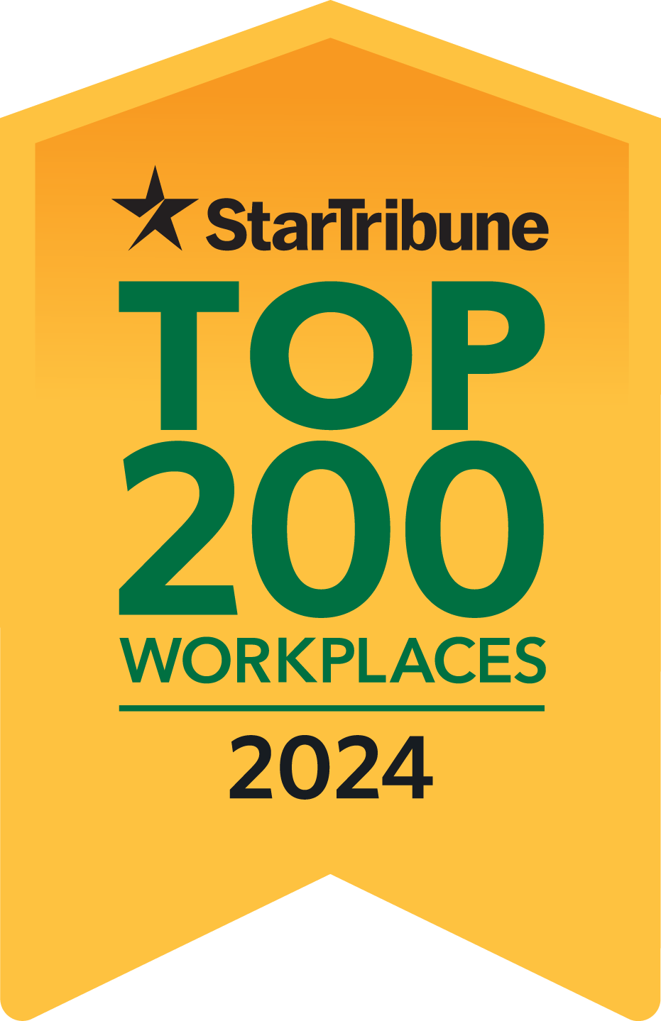 A badge for the Star Tribune's top 200 workplaces of 2024.