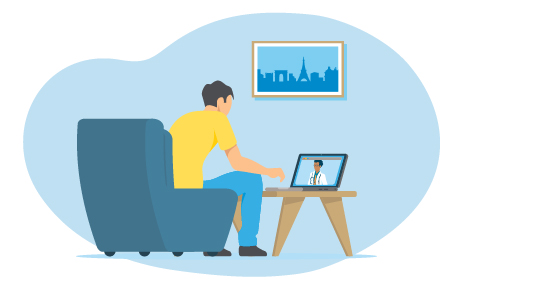 illustration of virtual meeting
