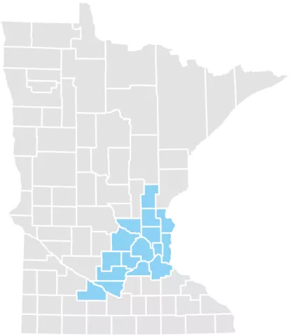 BluePlus Metro MN county map